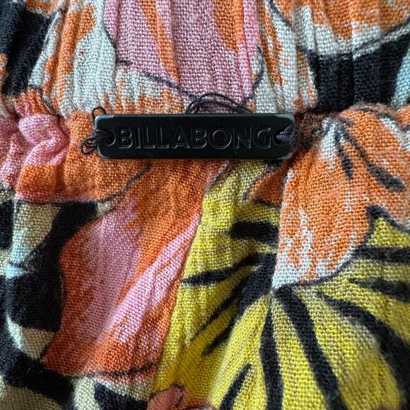 Billabong Heart Beats Black Tropical Floral Print Wide-Leg Pants Small - Picture 6 of 9